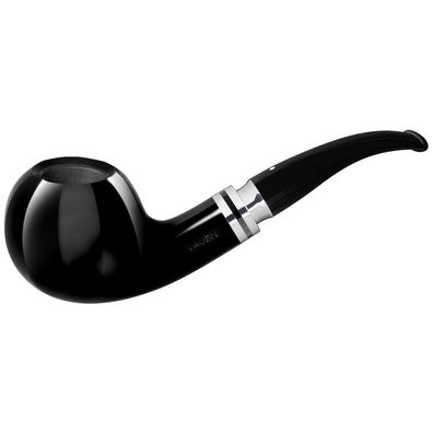 VAUEN Pfeife Topas 251, schwarz, glatt, 9mm Filter, Weißpunkt