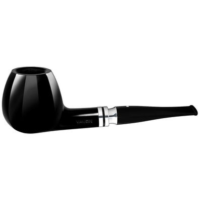 VAUEN Pfeife Topas 250, schwarz, glatt, 9mm Filter, Weißpunkt