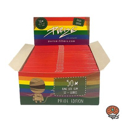 50 x Purize King Size Slim "We love diversity" Zigarettenpapier à 32 Blatt