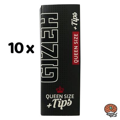 Gizeh Black Queen Size + Tips, 10x 50 Blättchen + 50 Tips