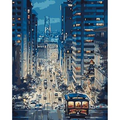 Malerei-Set Alex Bog Bajada Tranvía San Francisco Zahlen (40 x 50 cm)
