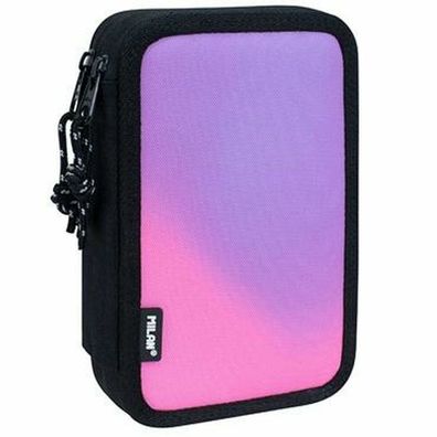 Doppel-Federtasche Milan Sunset Schwarz Rosa 34 Stücke