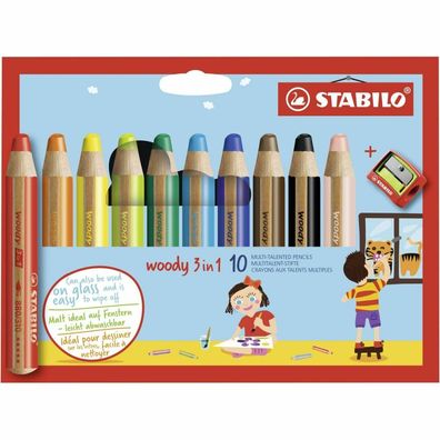 Buntstifte Stabilo Woody Bunt 3 in 1 10 Stücke