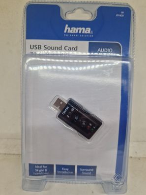Hama USB Soundkarte 7.1 Surround Extern mit Virtual 3D Soundeffekt Notebook PC