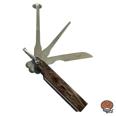 Angelo 3-teiliges Pfeifenbesteck aus Chrom und Holz