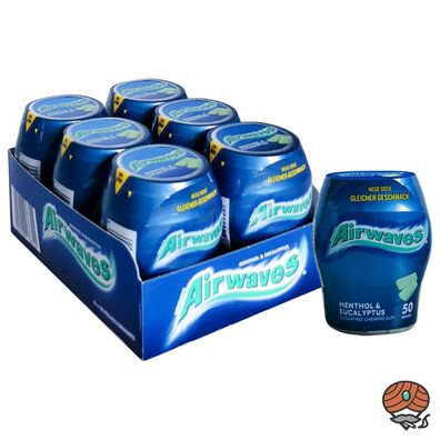Wrigley`s Airwaves Menthol & Eucalyptus Kaugummi, 6x 70g
