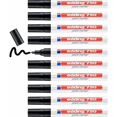 Dauermarker Edding 750 Schwarz 10 Stück
