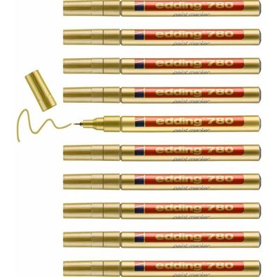 Dauermarker Edding 780 Gold 10 Stück
