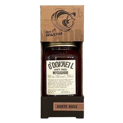 O'Donnell Harte Nuss Moonshine Likör, mit Ausgießer, 25% Vol. 0,7 l
