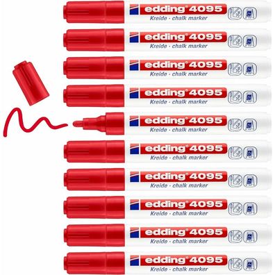 Flüssige Kreidemarker Edding 4095 Rot 10 Stück
