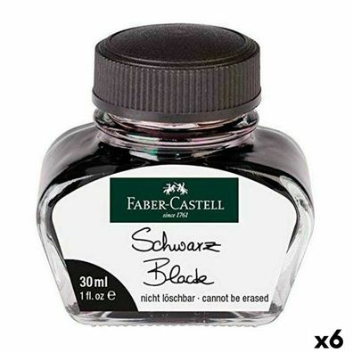 Tinte Faber-Castell Schwarz 30ml 6 Stück
