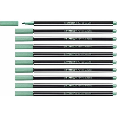 Filzstifte Stabilo Pen 68 metallic grün 10 Stück
