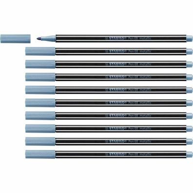 Filzstifte Stabilo Pen 68 metallic Blau 10 Stück