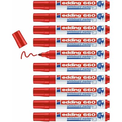 Marker Edding 661 Weißes Brett Rot 10 Stück