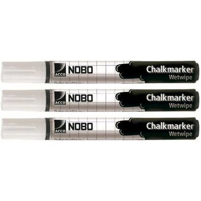 Flüssige Kreidemarker Nobo Weiß (3 Stück)