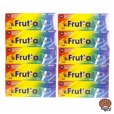 10 x Frutta Orange Click-Zigarettenhülse mit Geschmack, Packung à 100 Stück