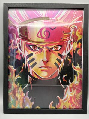 3D-Bild/Effekt-Flip-Anime-Naruto-Kakashi, Sasuke, aruto-30x40cm-mit Rahmen