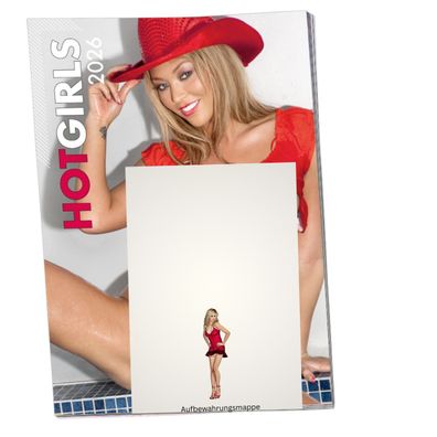 Kalender 2026 Pin up Hot Girls Erotikkalender in DIN A4 Mappe Red Dessous Girl