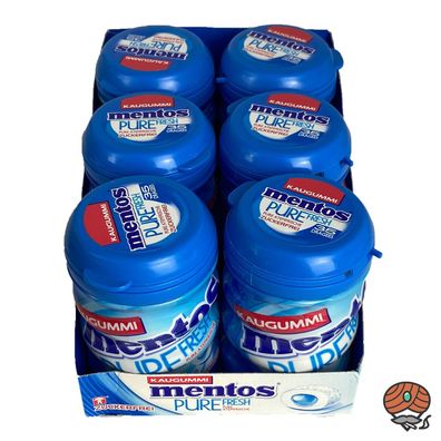 6 x Mentos Pure Fresh Kaugummi, Zuckerfrei, Dose à 35 Dragees