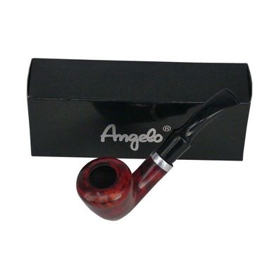 Angelo Pfeife Marchesini 5, rotbraun, mit Ring, leicht gebogen