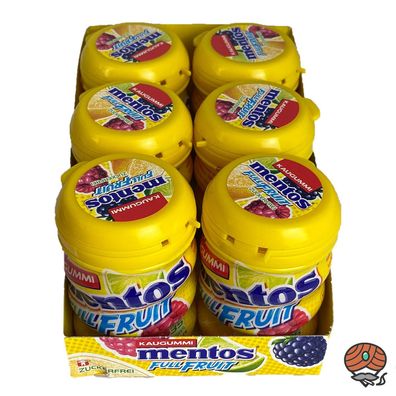 Mentos Full Fruit Kaugummi, zuckerfrei, Dose 6x 70g