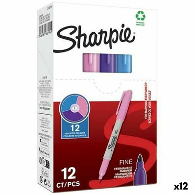 Dauermarker Sharpie Lila Rosa türkis 0,9 mm (12 Stück)