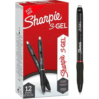 Gel-Stift Sharpie S-Gel Einziehbar Rot 0,7 mm (12 Stück)