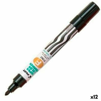 Dauermarker Pilot SCA-F Aufladbar Schwarz 1 mm (12 Stück)