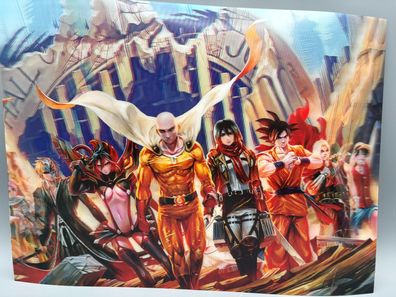 3D-Bild/Effekt-Flip-Anime-Dragonball-Gruppenfoto, oku-30x40cm-ohne Rahmen
