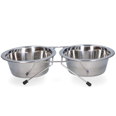 Futter- und Trinknapf aus Edelstahl mit Ständer 750ml Ø 16cm