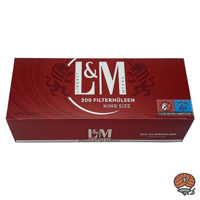 L&M Rot King Size Filterhülsen Pack à 200 Stück