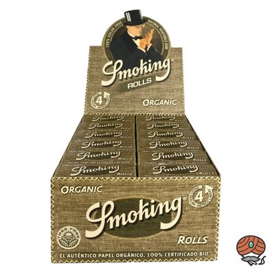 Box Smoking Rolls Organic Papers - 24 Rollen Zigarettenpapier à 4 m