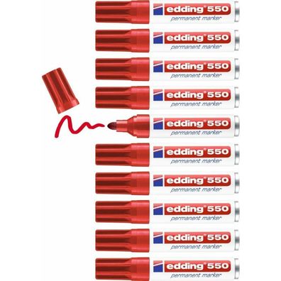 Dauermarker Edding 550 3-4 mm Rot (10 Stück)