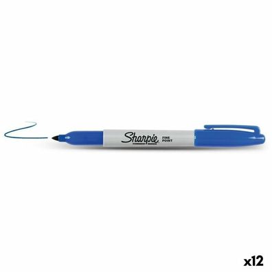 Dauermarker Sharpie Fine Point Blau 0,9 mm (12 Stück)