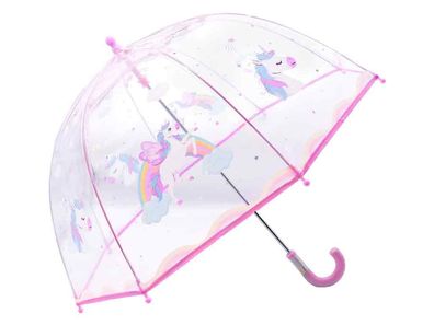Einhorn Kinderschirm durchsichtig, Stockschirm