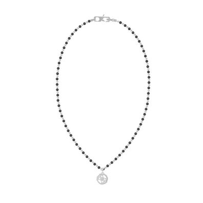 Modern steel necklace with onyx Log-in JUMN03036JWSTBKT/U