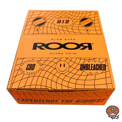 ROOR Unbleached Slim Long Papers / Drehpapier Box, 50 x 32 Blatt