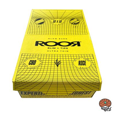 ROOR Rice Slim Tips + Long Papers / Drehpapier Box, 32 x 32 Blatt