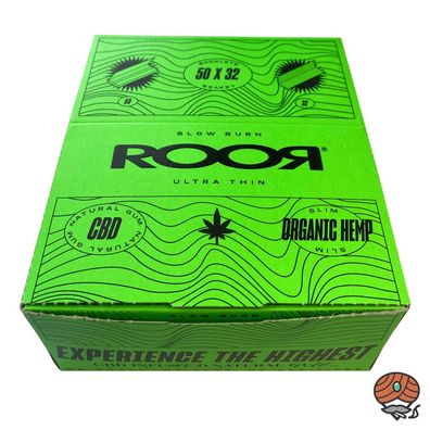 ROOR Organic Hemp Slim Long Papers / Drehpapier Box, 50 x 32 Blatt