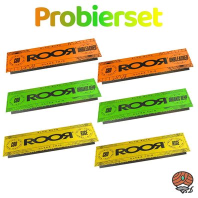 Probierset ROOR Slim Long Papers / Drehpapier, 6 x 32 Blatt