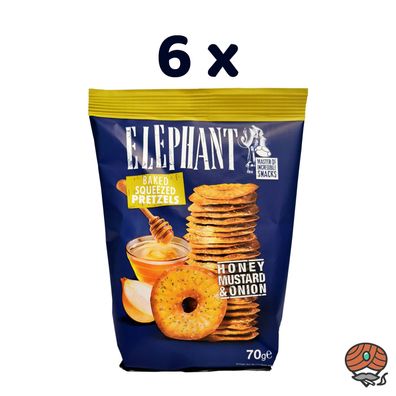 Elephant Pretzels Honey, Mustard & Onion 6x 70g