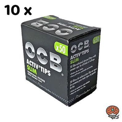 OCB Activ Tips Slim / Aktivkohle Slim Filter 7mm, 50 Stück