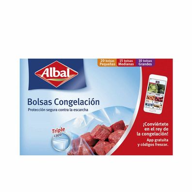 Albal Bolsas Congelacion 3 Tamaños Triple Capa 45 U