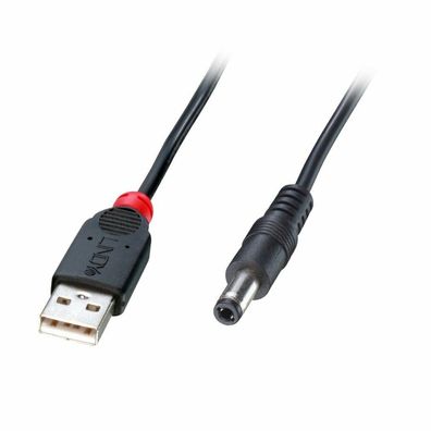 LINDY Adapterkabel USB A - DC 5.5/2.1mm Hohlstecker 1.5m