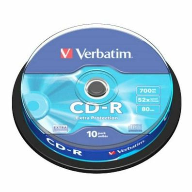 CD-R Verbatim 700MB 10pcs Pack 52x Spindel extra protection retail