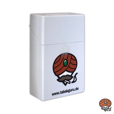 Atomic Sprungdeckel Zigarettenbox Weiß Tabakguru Motiv