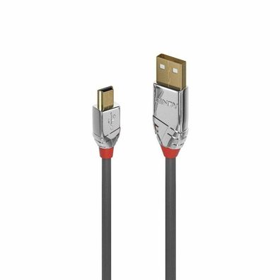LINDY USB 2.0 Kabel Typ A/Mini-B Cromo Line M/M 2m