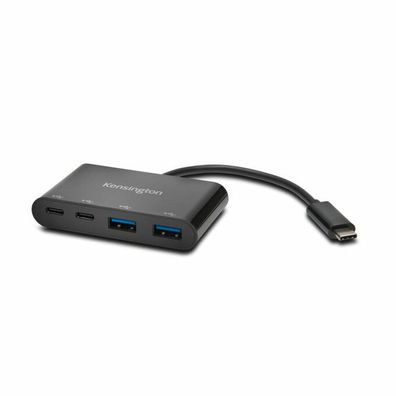CH1000 USB-C 4-Port Hub (schwarz, 2x USB 3.0 Typ-A | 2x USB 3.0 Typ-C)