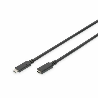 Digitus Verlängerungskabel USB/C St/Bu 0.7m schwarz