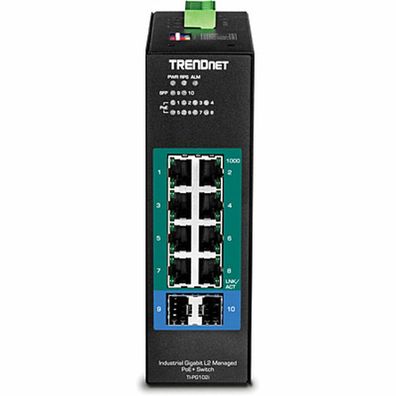 TRENDnet Switch 10-port Industrial Gbit PoE+ L2 metall IP30